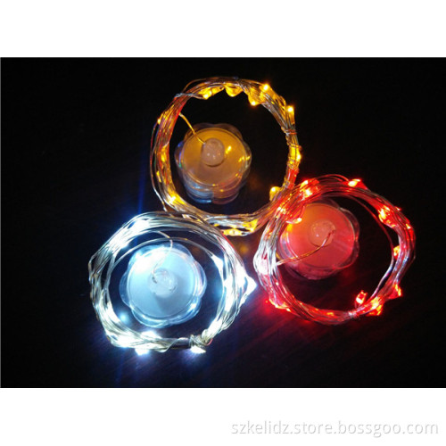 2017 Christmas Mini Waterproof Button Battery Operated Silver Wire String Fairy Starry Light For Bottle Decoration
